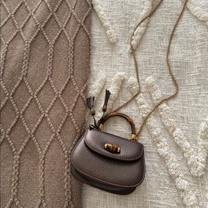 Gucci Mini Leather Bamboo Night Evening Bag